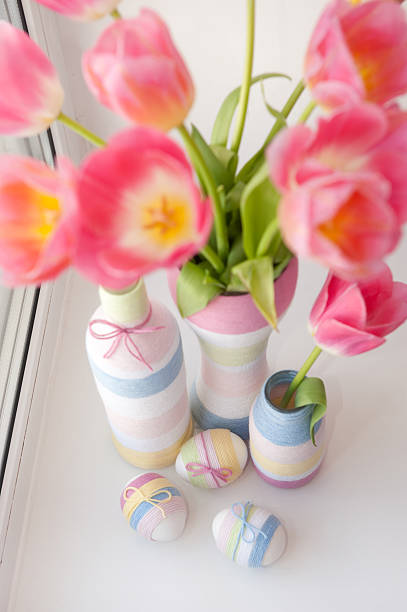 istock Pink tulips in vase 177046328