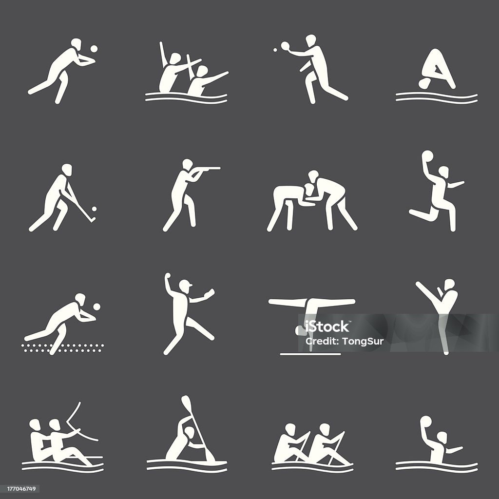 Sports Icons | set 2  - White Series Vector file of Sports Icons  Aiming stock vector