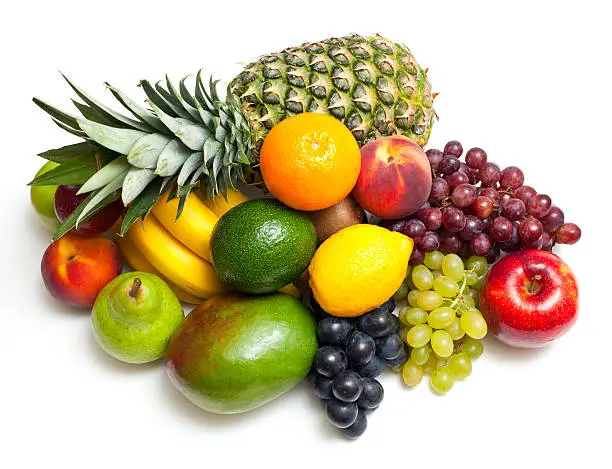Photo of ripe fresh fruits background