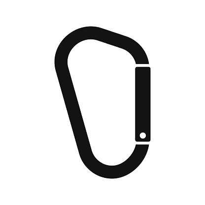 Carabiner icon isolated on white background. Vector illustration.