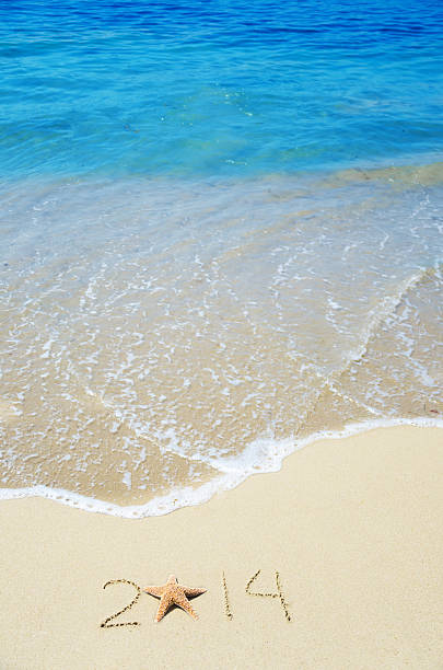 istock Number 2014 on the sand - holiday concept 177047602