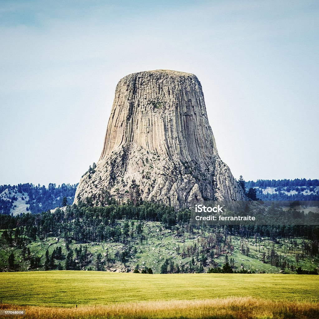 Devils Tower Wyoming - Foto stock royalty-free di Ambientazione esterna