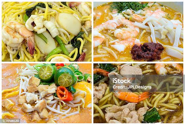 Лапша Блюда Юговосточной Азии Сингапур Collage — стоковые фотографии и другие картинки Азия - Азия, Без людей, Боб