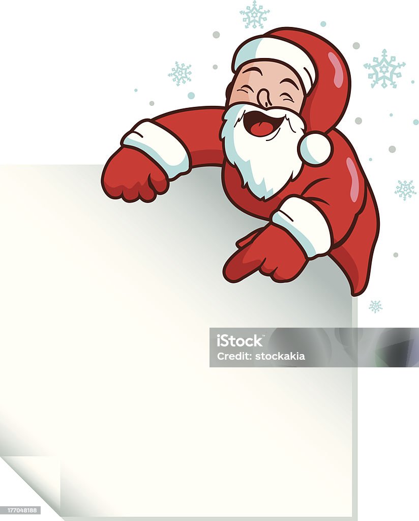 Санта держит знак - Векторная графика Борода роялти-фри