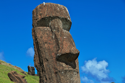 Rapa Nui, The statue Moai in Rano Raraku on Easter Island, Chile