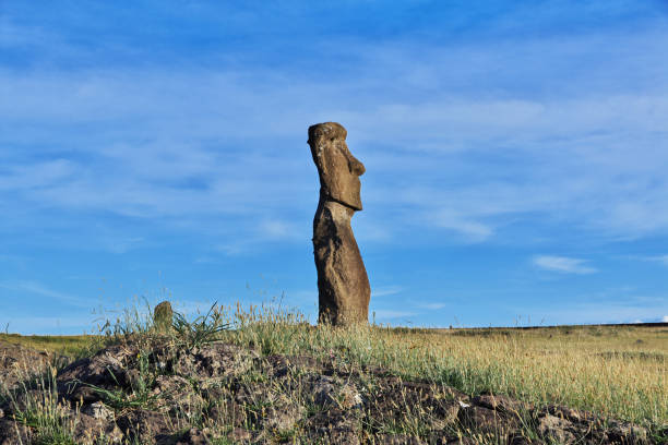 Rapa Nui, the statue Moai in Hanga Kioe on Easter Island, Chile