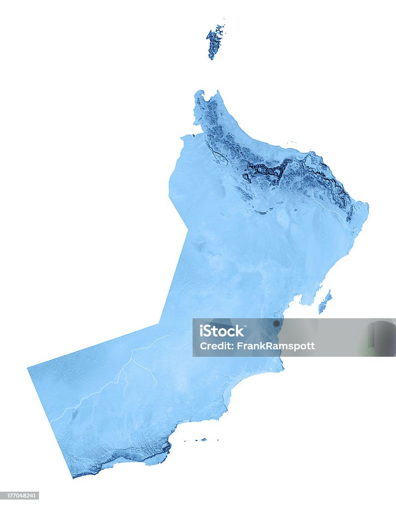 Omã Topographic mapa isolado - Royalty-free Omã Foto de stock