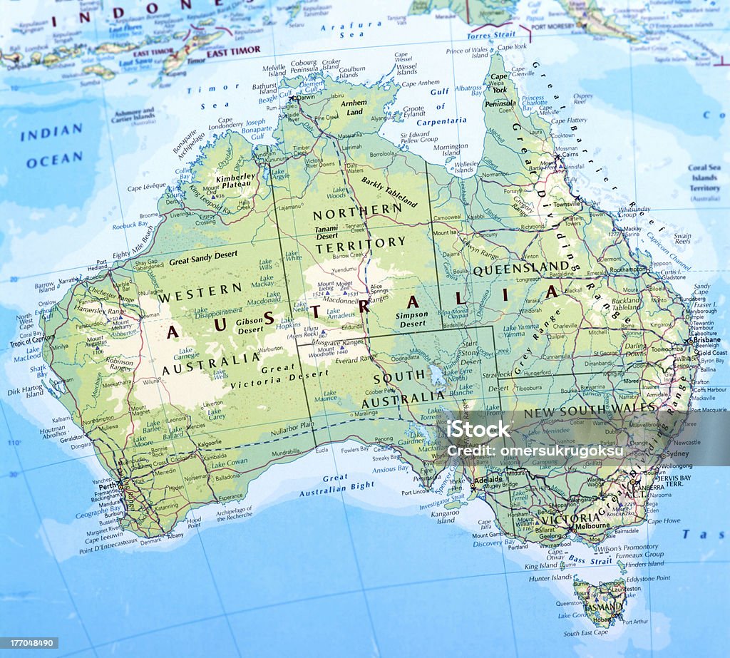 AUSTRALIA - Foto de stock de Mapa libre de derechos