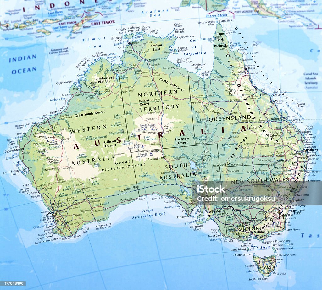 A AUSTRÁLIA - Foto de stock de Mapa royalty-free