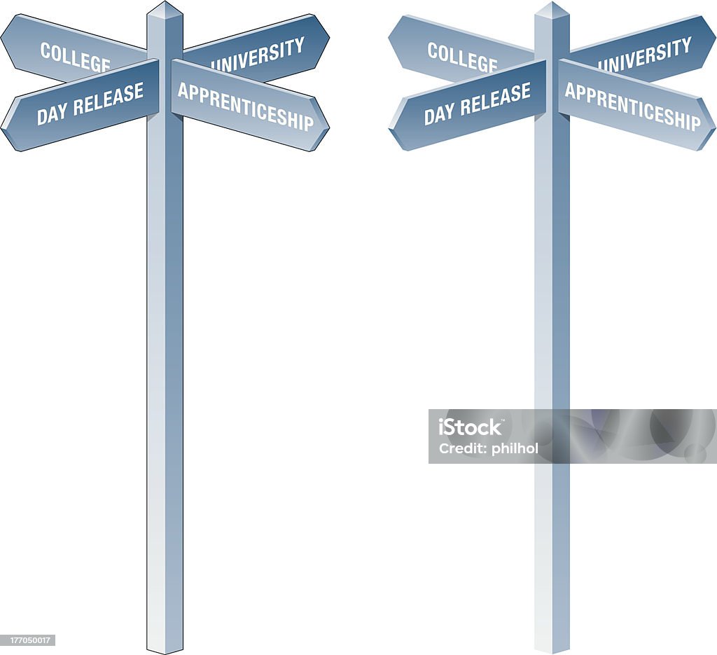 Choix de carrière en direction du panneau - clipart vectoriel de Apprenti libre de droits