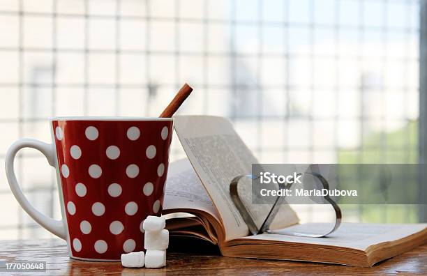 Cup Ofcoffee And Book Stock Photo - Download Image Now - Blue, Book, Brochure