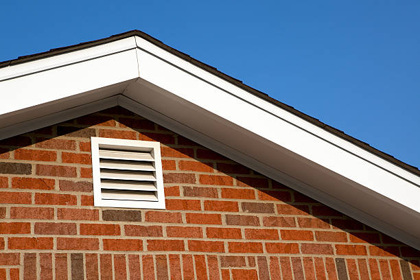Attic Gable Ventilation Attic ventilation detail. gable stock pictures, royalty-free photos & images