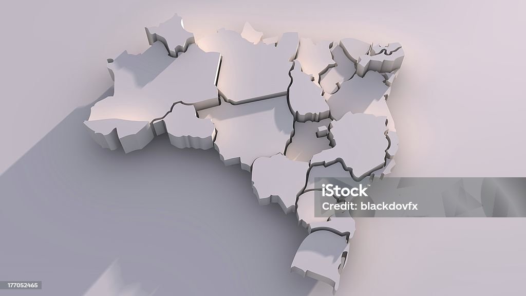 3D Brazil Map Animation With States Animation of a map from Brazil showing the state of São Paulo and Rio de Janeiro. Map Stock Photo