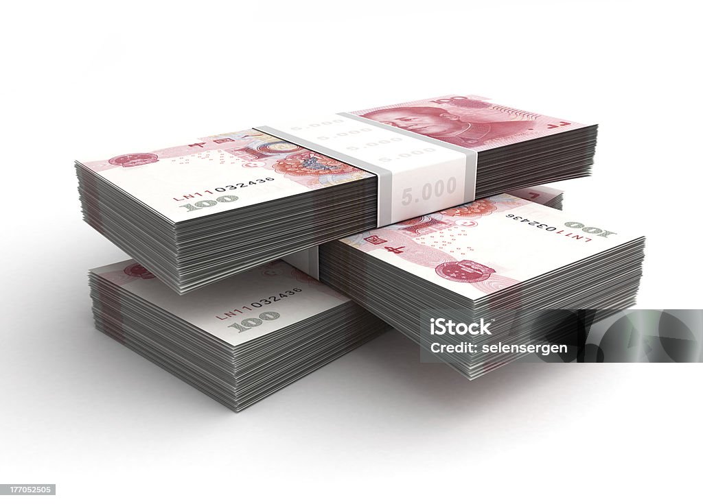 Pila de Yuan - Foto de stock de Actividades bancarias libre de derechos