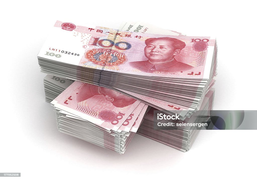 Pila di Yuan - Foto stock royalty-free di Catasta