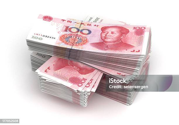 Куча Юаней — стоковые фотографии и другие картинки Сложенное стопкой - Сложенное стопкой, Китайские деньги, Китайский юань