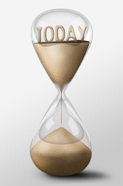 istock Hourglass with Today made of sand. Concept time passing 177052621