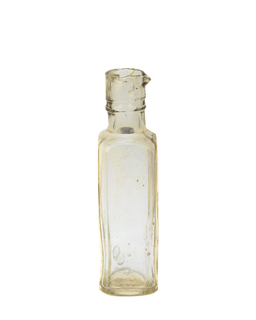 Retro vintage apothecary brown glass bottle isolated on white background