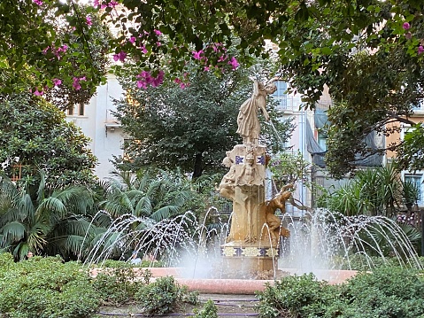 Spain - Alicante - Plaça Gabriel Mirò and fountain