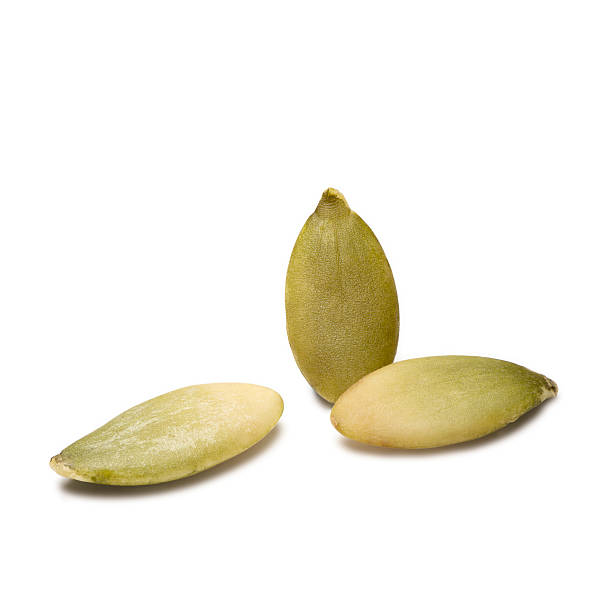 Hulled pumpkin seeds stock photo