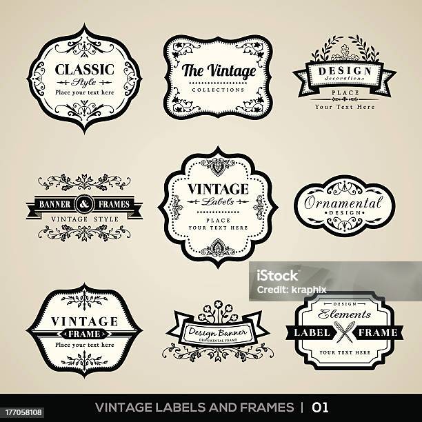 Vintage Etiketten Und Frames Stock Vektor Art und mehr Bilder von Kreis - Kreis, Rand, Etikett