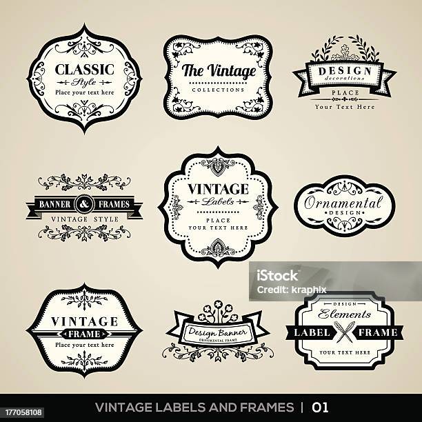 Vintage Labels And Frames Stock Illustration - Download Image Now - Border - Frame, Circle, Label