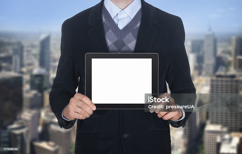 Empresário mostrando em branco digital tablet - Royalty-free Adulto Foto de stock