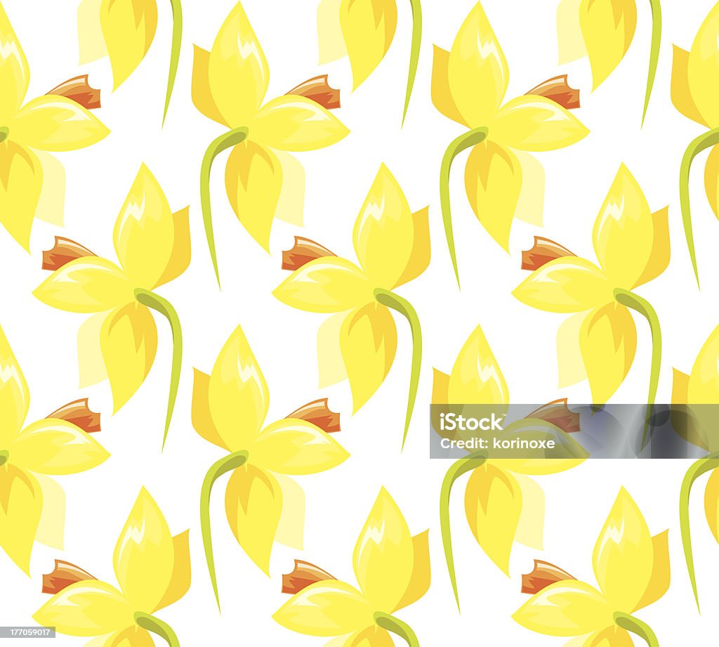 Bezszwowe wzór z daffodils - Grafika wektorowa royalty-free (Bez ludzi)