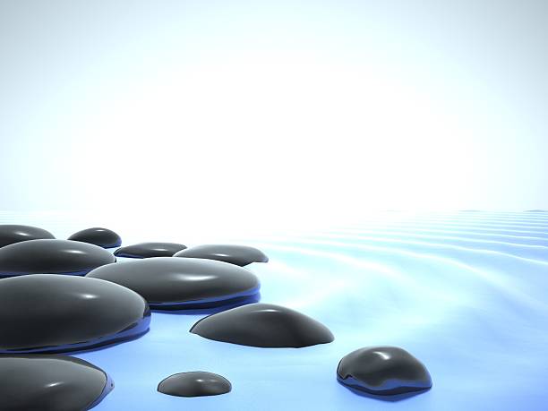 istock Zen stones in water, blue sky 177059293