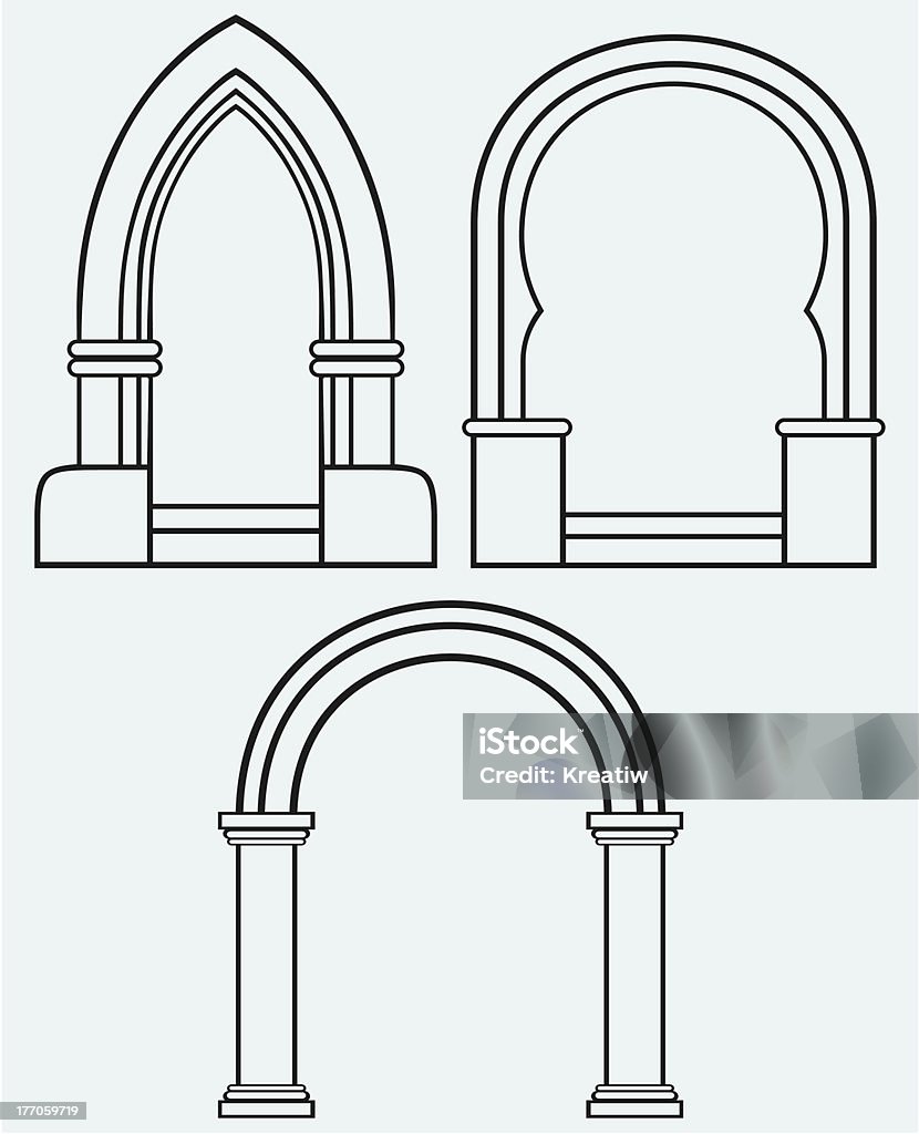 Классический Арка - Векторная графика Колониальный стиль роялти-фри