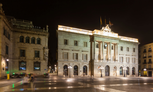 night view of old city hall.  Barcelona