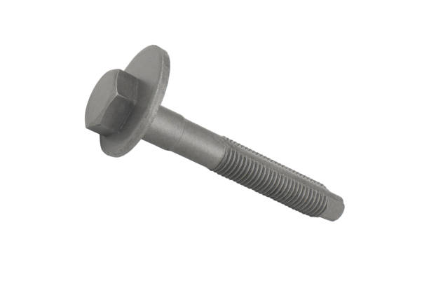 istock Camber adjusting bolts close-up isolated on white background. Cam bolt isolated. Eccentric screw bolt for adjusting the angle of the wheel isolated. 1770611774