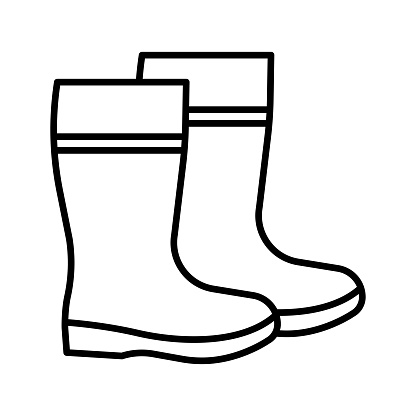 Waterproof rubber boots icon. Safety boots. Gardening boots. Vector illustration.