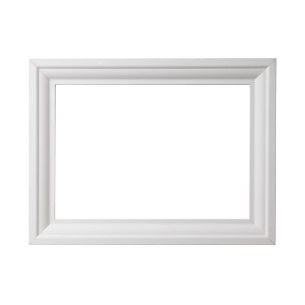 istock White blank picture frame, realistic horizontal picture frame. Empty white picture frame, mockup template isolated on white background. 1770646597