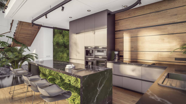 istock 3d rendering of expensive cozy interior with green walls in night 1770673874