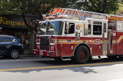 New York, New York, USA- 10.02.2023: FDNY. fire department truck