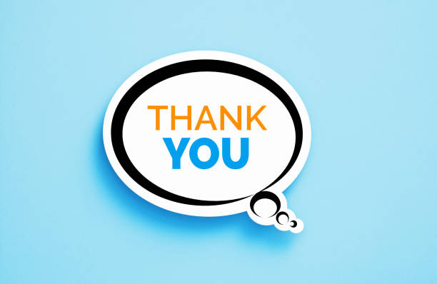 istock Thank You Written Cartoon Style Speech Bubble On Blue Background 1770681357