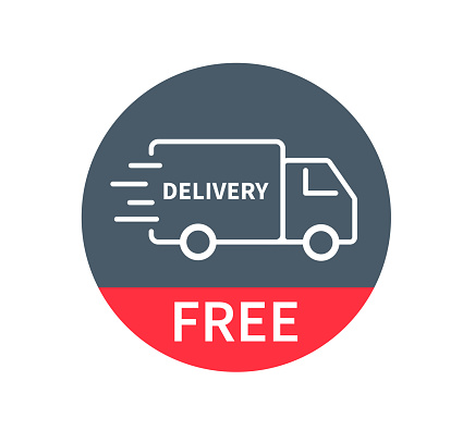 Free delivery truck icon. Fast shipping. Design for website and mobile apps. Vector illustration.