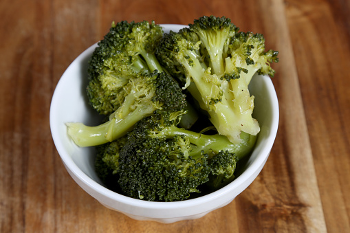 Freshly steamed broccoli
