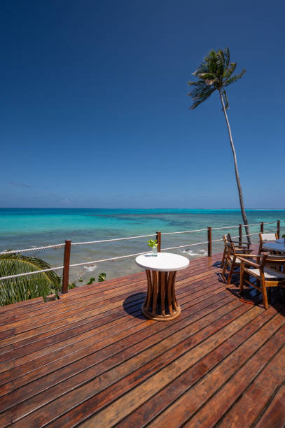 istock Wooden empty terrace with tables 1770703402