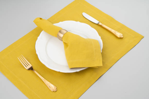 istock Napkin, natural burlap, placemat, table mat, Background 1770718265