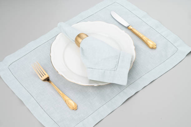 istock Napkin, natural burlap, placemat, table mat, Background 1770720531