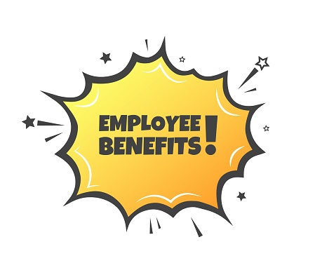 Employee Benefits Sign Flat Yellow Explosion Sign Employee Benefits Employee Benefits Sign Flat Yellow Explosion Sign Employee Benefits