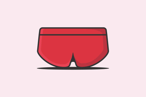 illustrazioni stock, clip art, cartoni animati e icone di tendenza di illustrazione vettoriale di biancheria intima sportiva da uomo. concetto di icona di oggetti sportivi e di moda. boxer olored da uomo disegno vettoriale con ombra. - shorts swimming shorts swimwear men