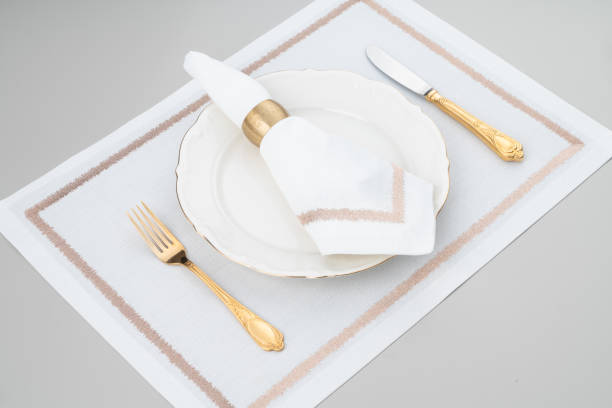 istock Napkin, natural burlap, placemat, table mat, Background 1770731382