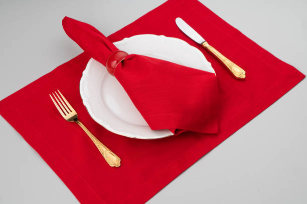 istock Napkin, natural burlap, placemat, table mat, Background 1770732378
