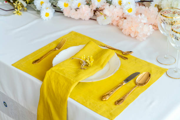 istock Napkin, natural burlap, placemat, table mat, Background 1770754036