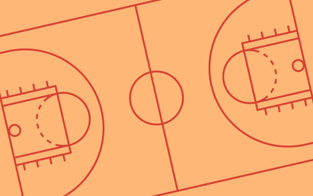 Basketball Game Court Background Basketball game court diagram background. college basketball court stock illustrations