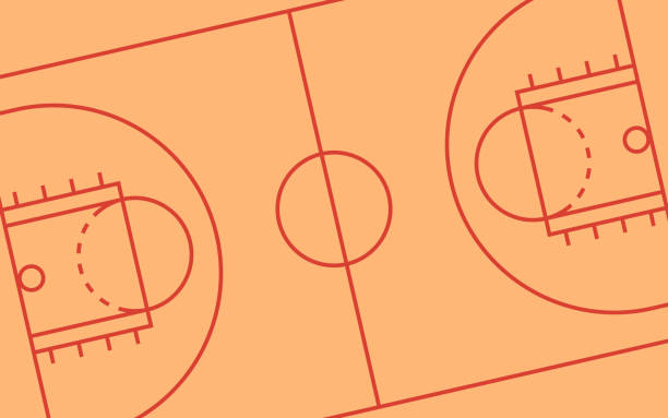 Basketball Game Court Background Basketball game court diagram background. coach background stock illustrations
