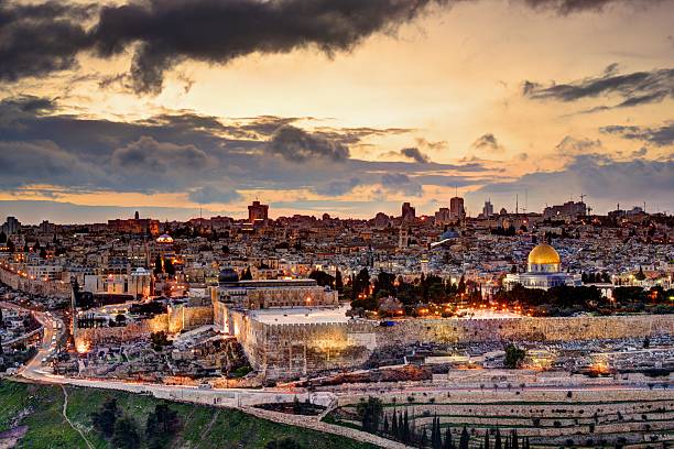 иерусалим старый город - jerusalem israeli culture israel night стоковые фото и изображения